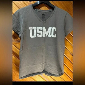 USMC United States Marine Corps. MV Sport Brand Women V-Neck Short Sleeve